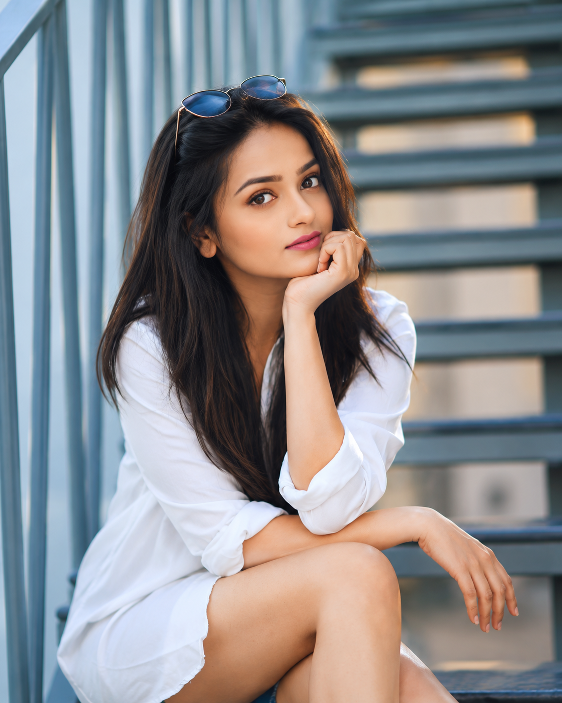Sunny Priya in White Dress | Beautiful Girl Photo