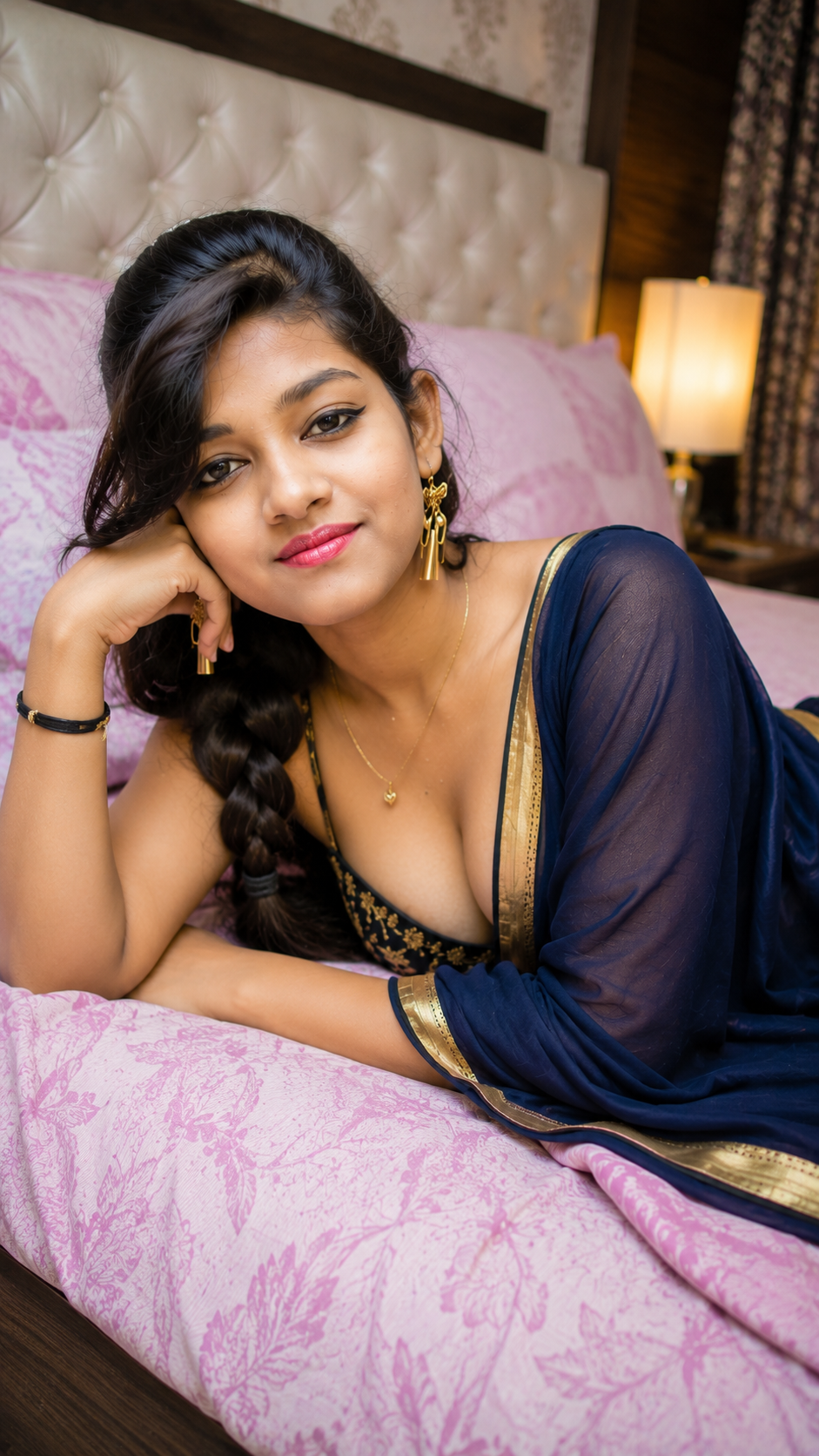 Rani Beautiful Girl in Blue Saree