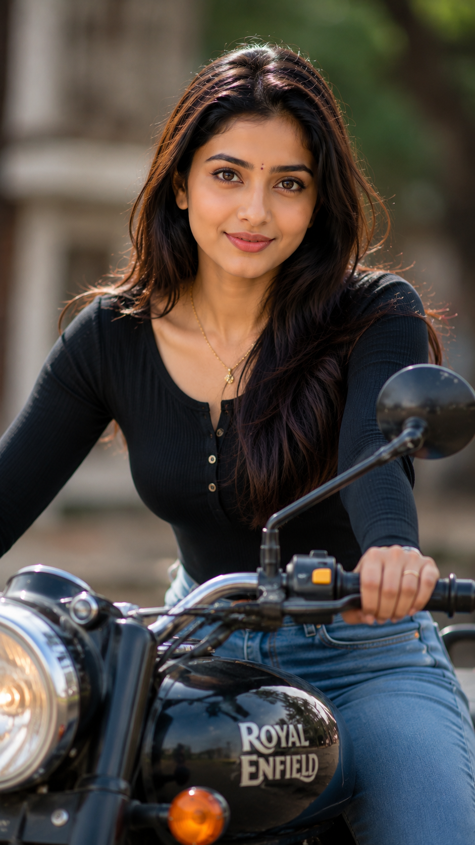 Fiza Beautiful Girl Riding Royal Enfield
