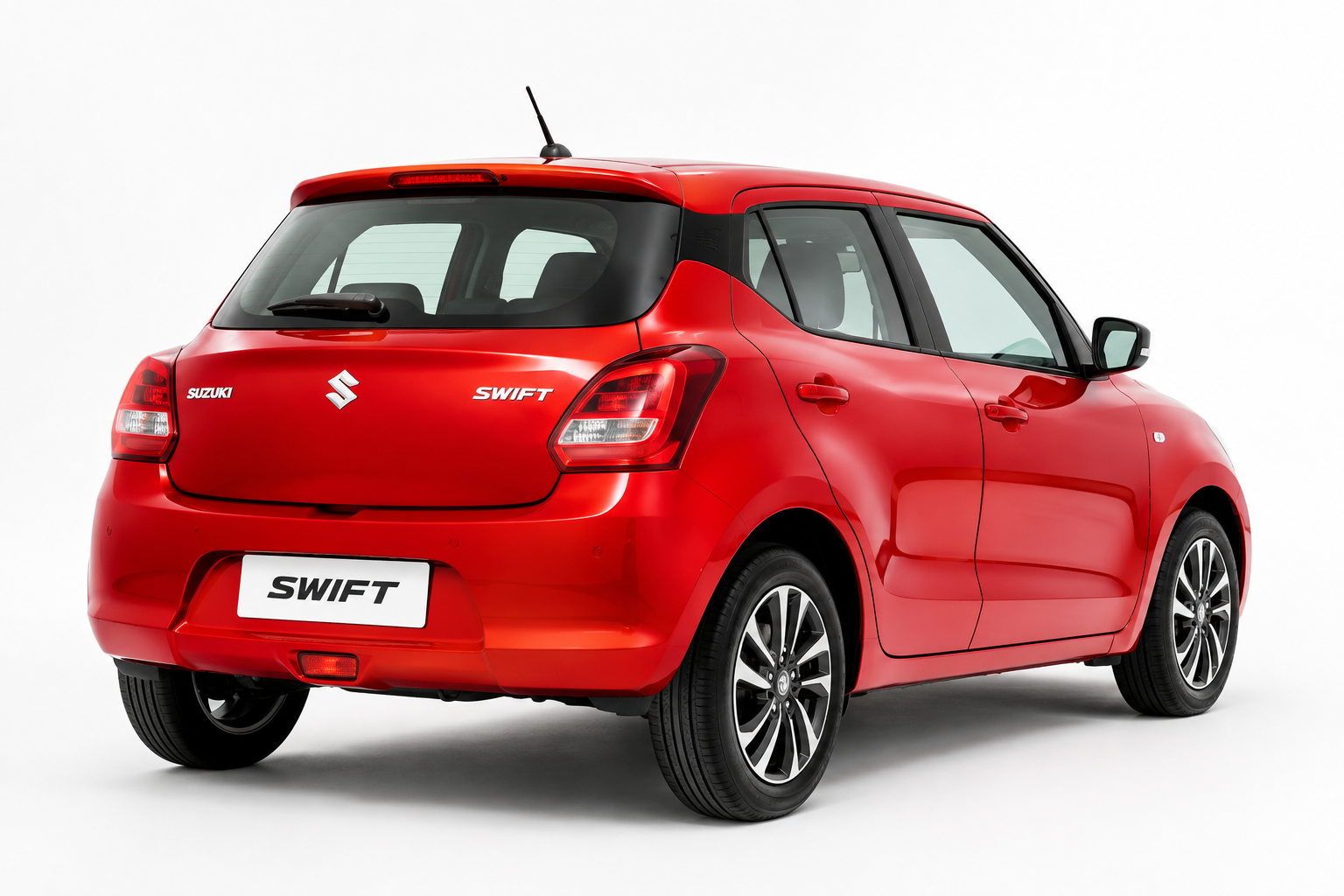Red Maruti Suzuki Swift car Rear View